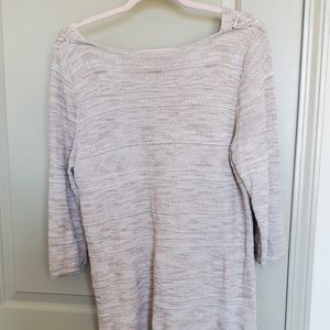 Tan dress with shoulder detail